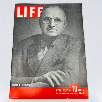 LIFE- Apr 23 1945 Roosevelt Death&Memorial/Pres Truman Sworn-in/Hitler/ADS-WWII