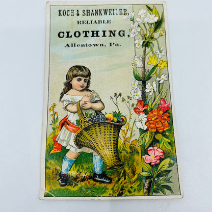 c1880 Trade Card Koch & Shankweiler Reliable Clothing Allentown PA P9-14