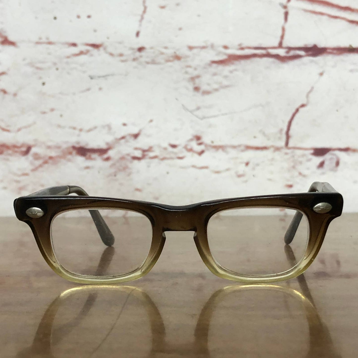 1950s AO Kids Horn Rimmed Glasses 5.25 w/ Lenticular Bear Case TH3