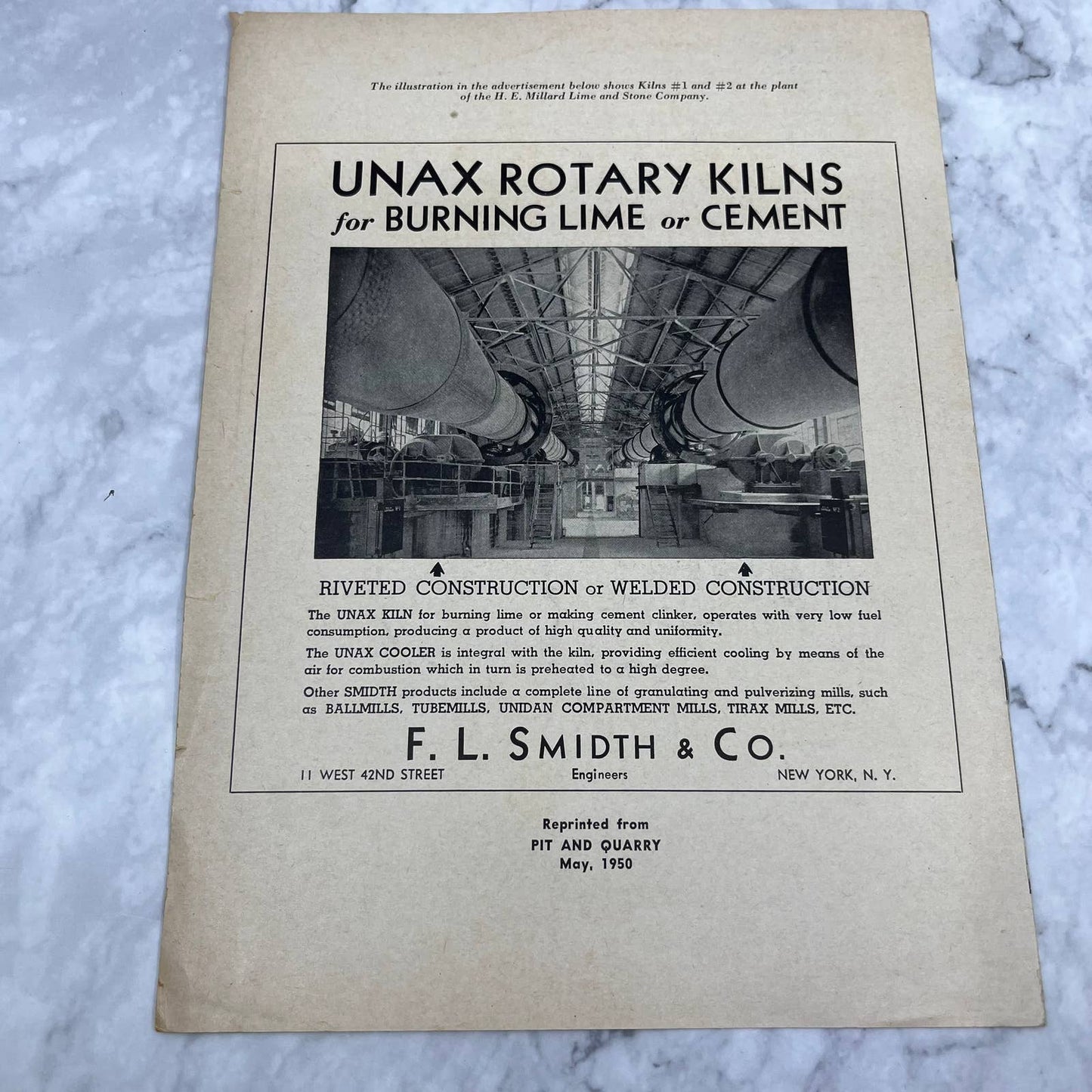 1950 H.E. Millard Lime and Stone Company Newsletter Expansion Complete TI6