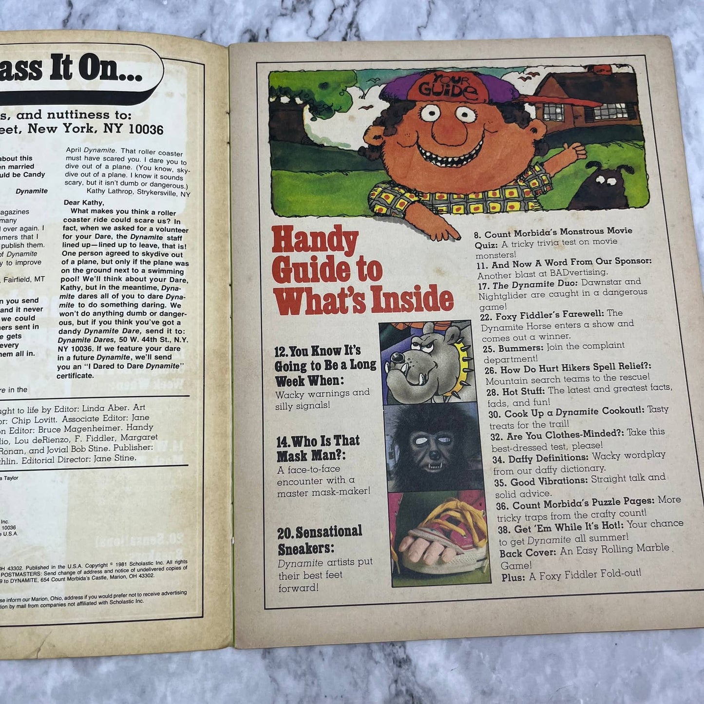 Vtg DYNAMITE MAGAZINE 83 1981 Count Morbida’s Monstrous Movie Quiz Halloween TJ4