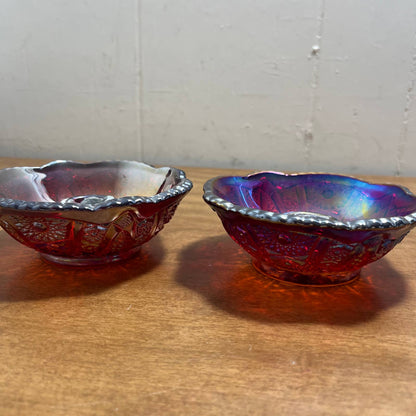 Vintage Carnival Glass Sunset Candle Holders - Set of 2 - 4.5” TB2
