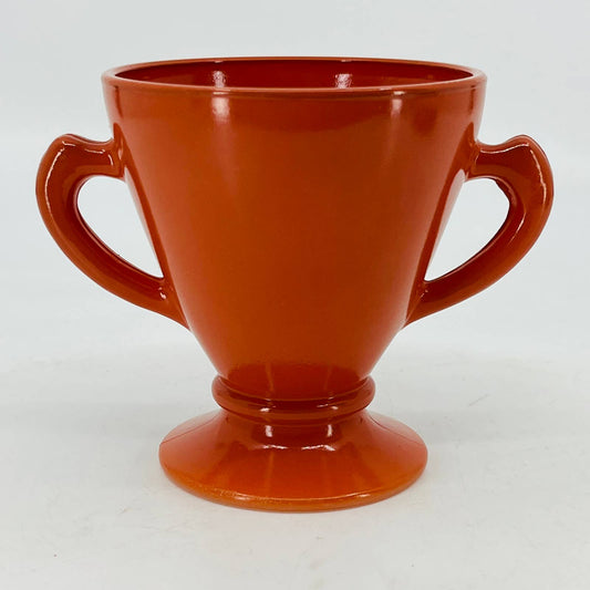 1940s Vintage Hazel Atlas Platonite Ovide Sugar Bowl Rust Orange Red 4” TA5