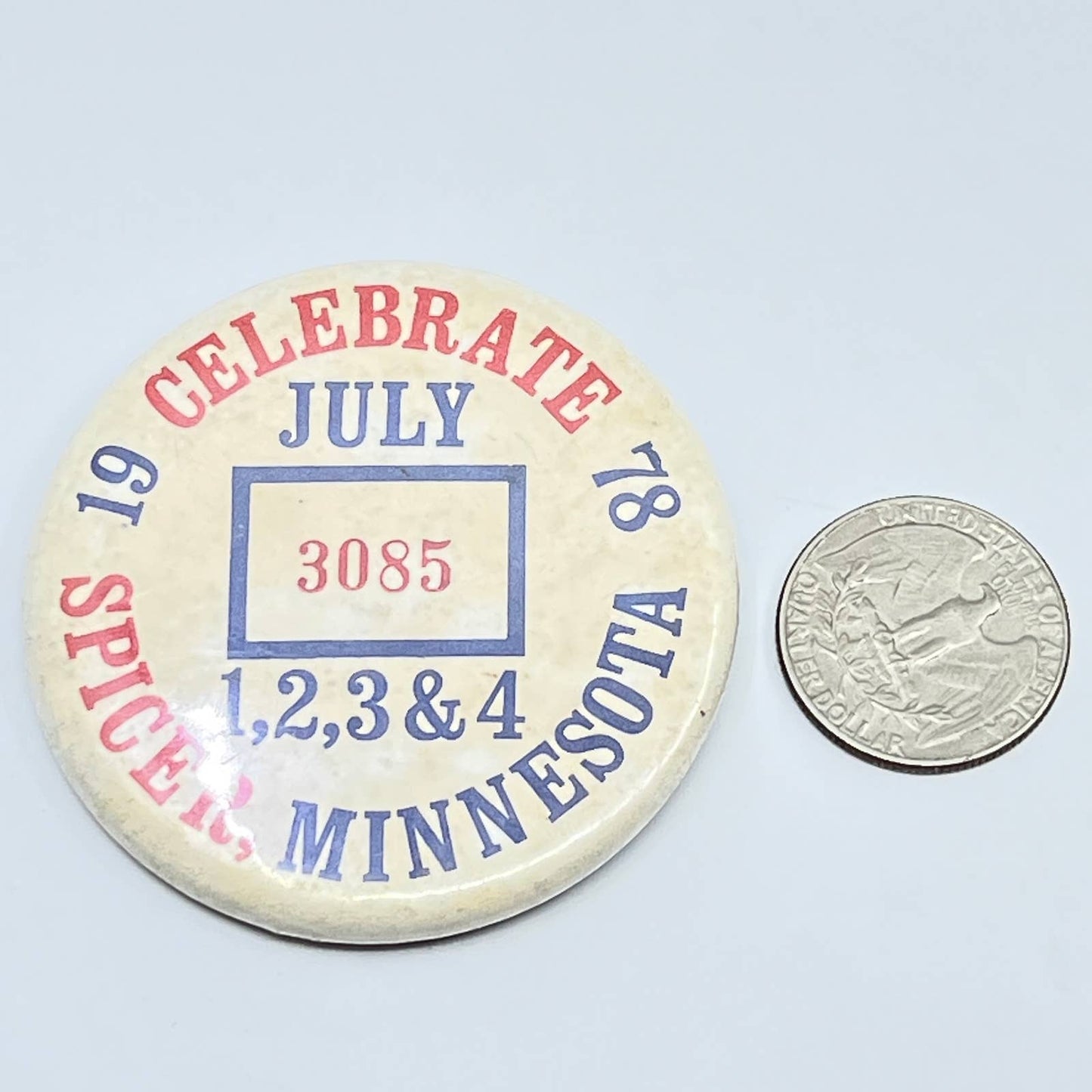 Vintage 1978 Celebrate Festival Spicer Minnesota Button SD9