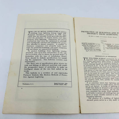 1930 Protection Of Buildings & Farm Property From Lightning Farmers  #1512 SA7