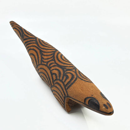 Vintage Australian Aboriginal Carved Lizard Reptile Statue Sculpture 11” TC7