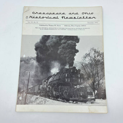 1975 Dec Chesapeake and Ohio Historical Newsletter C&O RR Thomas Dixon WV TE2