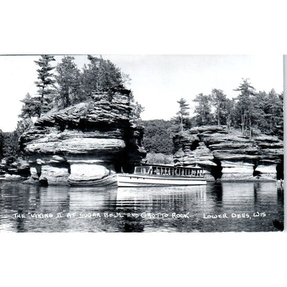 The Viking II at Sugar Bowl, Grotto Rock Lower Dells WI RPPC Postcard TJ9-P3