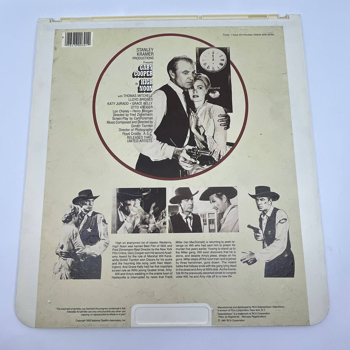 High Noon Gary Cooper RCA SelectaVision - CED VideoDisc TG2