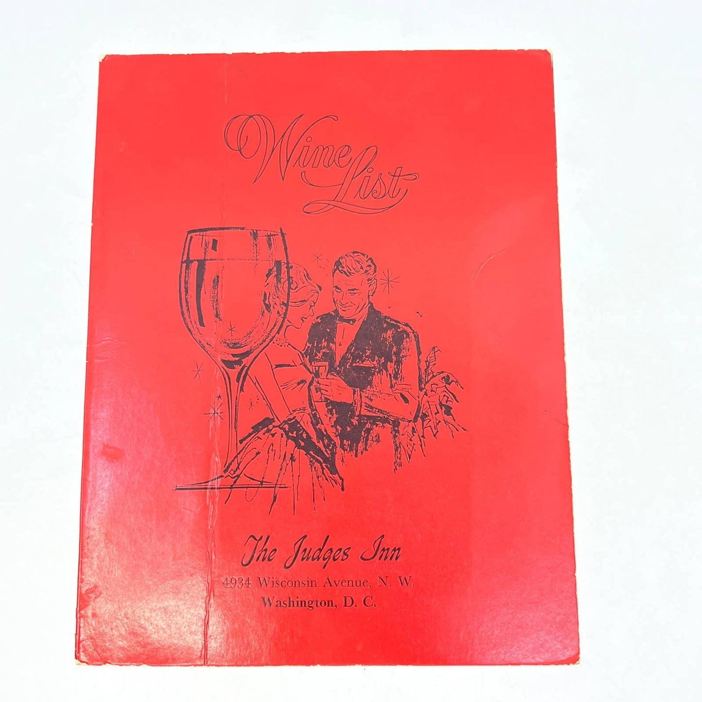 1960s The Judges Inn Wine List Restaurant Menu Washington DC FL3
