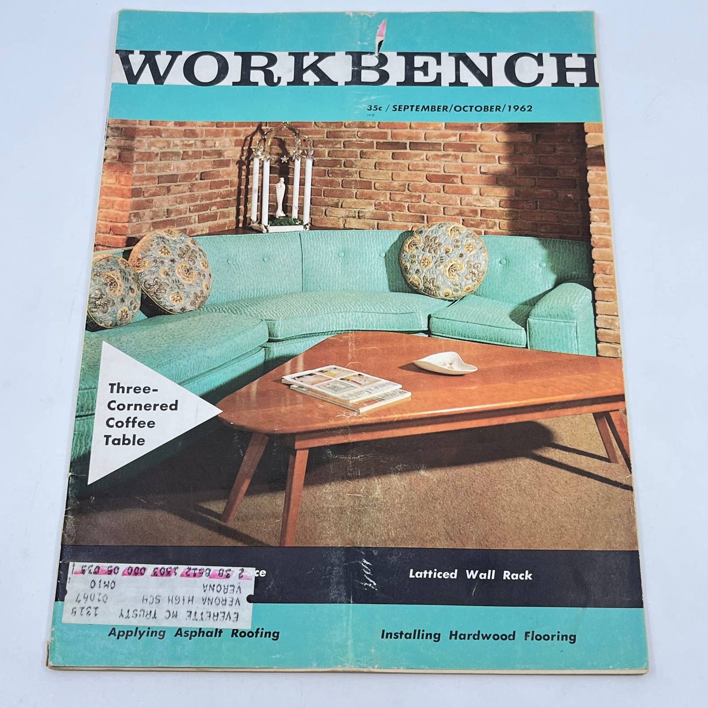 1962 Sep-Oct Workbench Magazine MCM Furniture 3 Cornered Coffee Table TF9