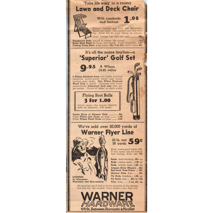 1935 Minneapolis Journal Newspaper Ad Werner Hardware Hennepin & Nicollet FL5-3