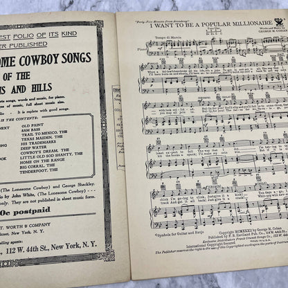 I Want to Be a Popular Millionaire George M. Cohan 1931 Sheet Music TK2-SM3