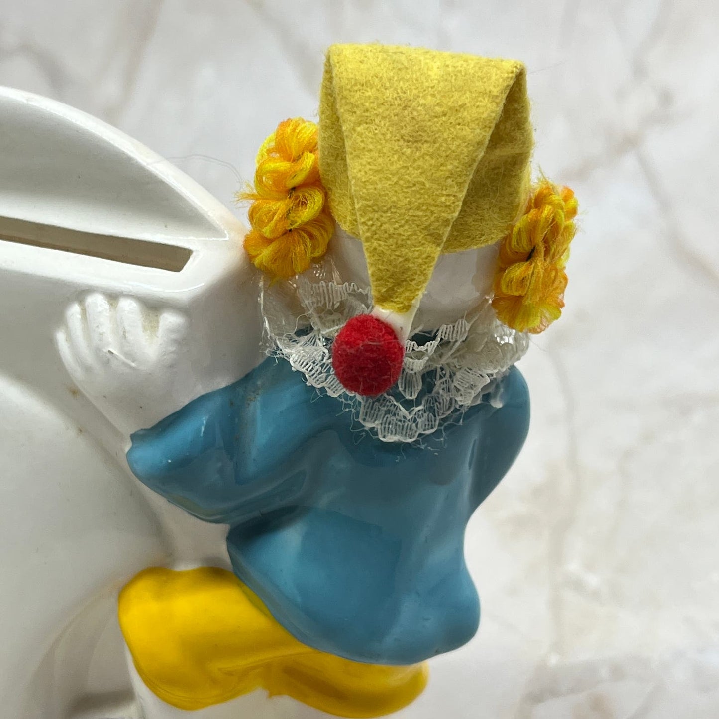 1980s Ceramic Clown Picture Frame Holder (New York) 3x5" Pics Manhattan P.C. TE5