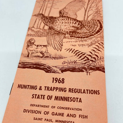 1968 Minnesota Hunting & Trapping Regulations Booklet Game & Fish SC8