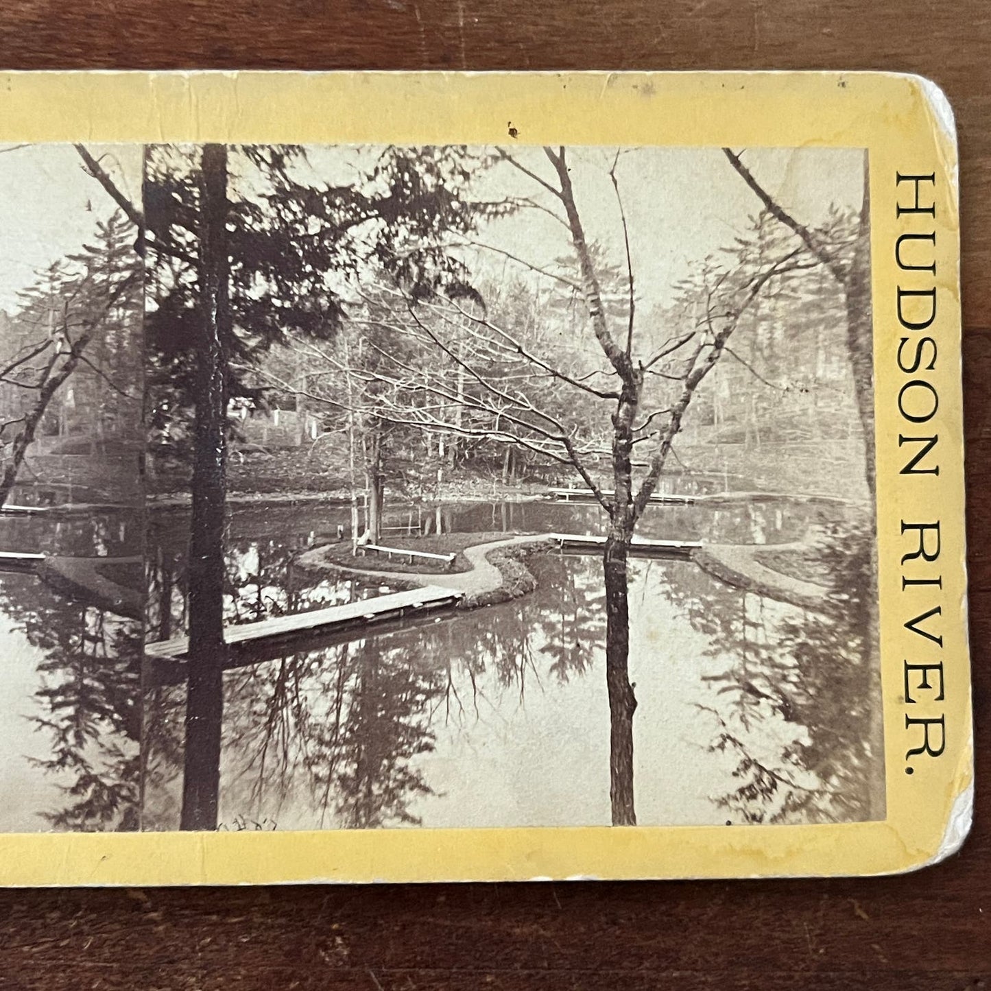 Hudson River Scene New York Antique Stereoview Card TJ9-V2