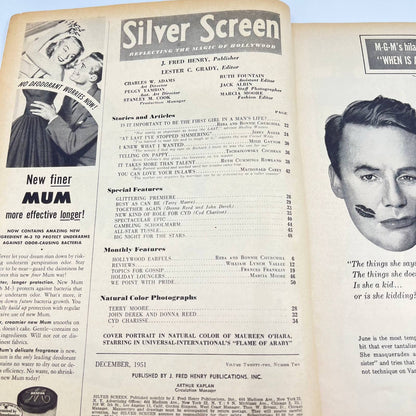 Silver Screen Magazine Maureen O´Hara Mitzi Gaynor Cyd Charisse Dec 1951 TC6