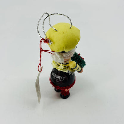 2000 Hershey's Kurt Adler Wooden Santa Woman Elf Christmas Ornament w/Tag SB6