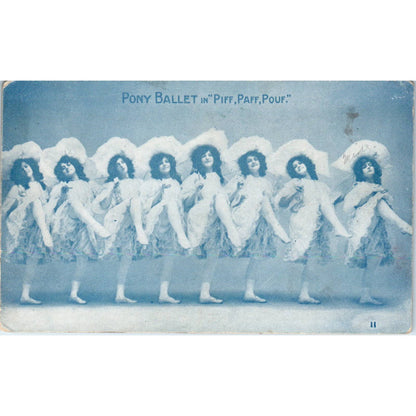 Dancing Pony Ballet in Piff, Paff, Pouf c1905 Original Postcard TK1-24