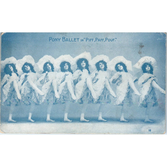Dancing Pony Ballet in Piff, Paff, Pouf c1905 Original Postcard TK1-24