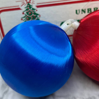 Vintage Essex Franke Co Unbreakable Ornaments Bok of 12 Red Blue OT1