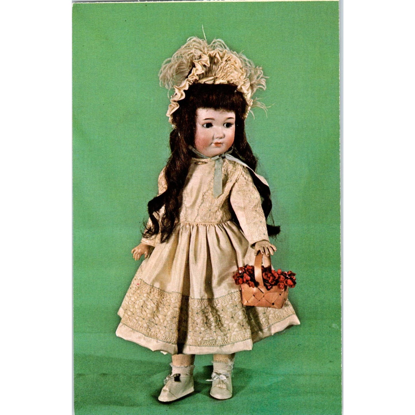 German Bisque Sleeping Eyes Doll Art Studio 1971 Original Postcard PB6