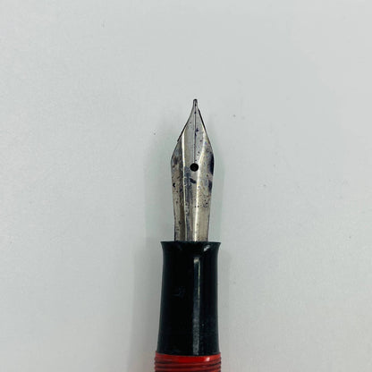 VTG SCRIPTO Fountain Pen Orange with Ribbed Chrome Cap SE1
