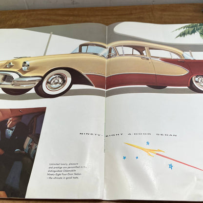 1956 Oldsmobile 13” Color Deluxe Sales Brochure NinetyEight Starfire Super 88 B4