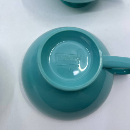 Set of 8 Texas Ware Cups Turquoise Blue Melmac Melamine #150 TI5