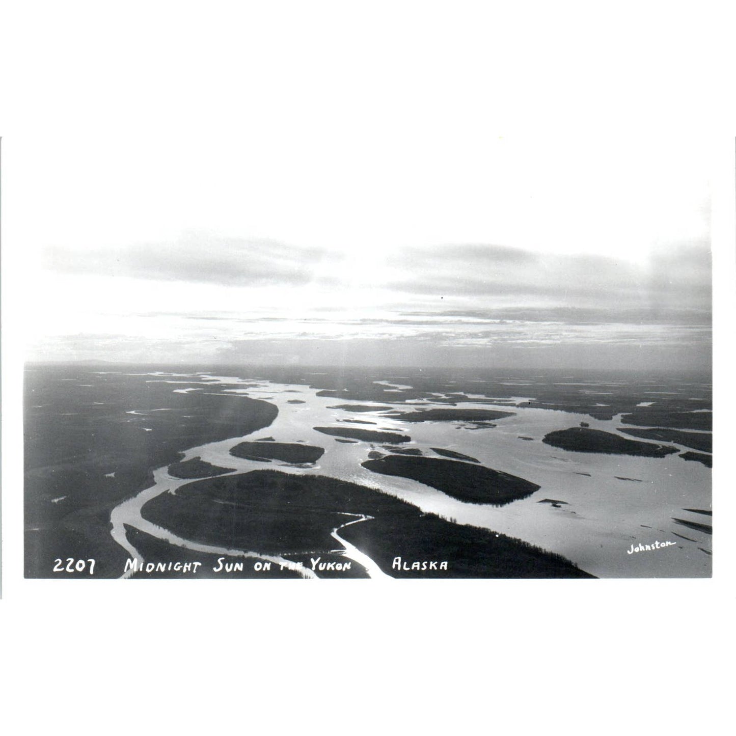 Midnight Sun on the Yukon Alaska RPPC Original Postcard TK1-30