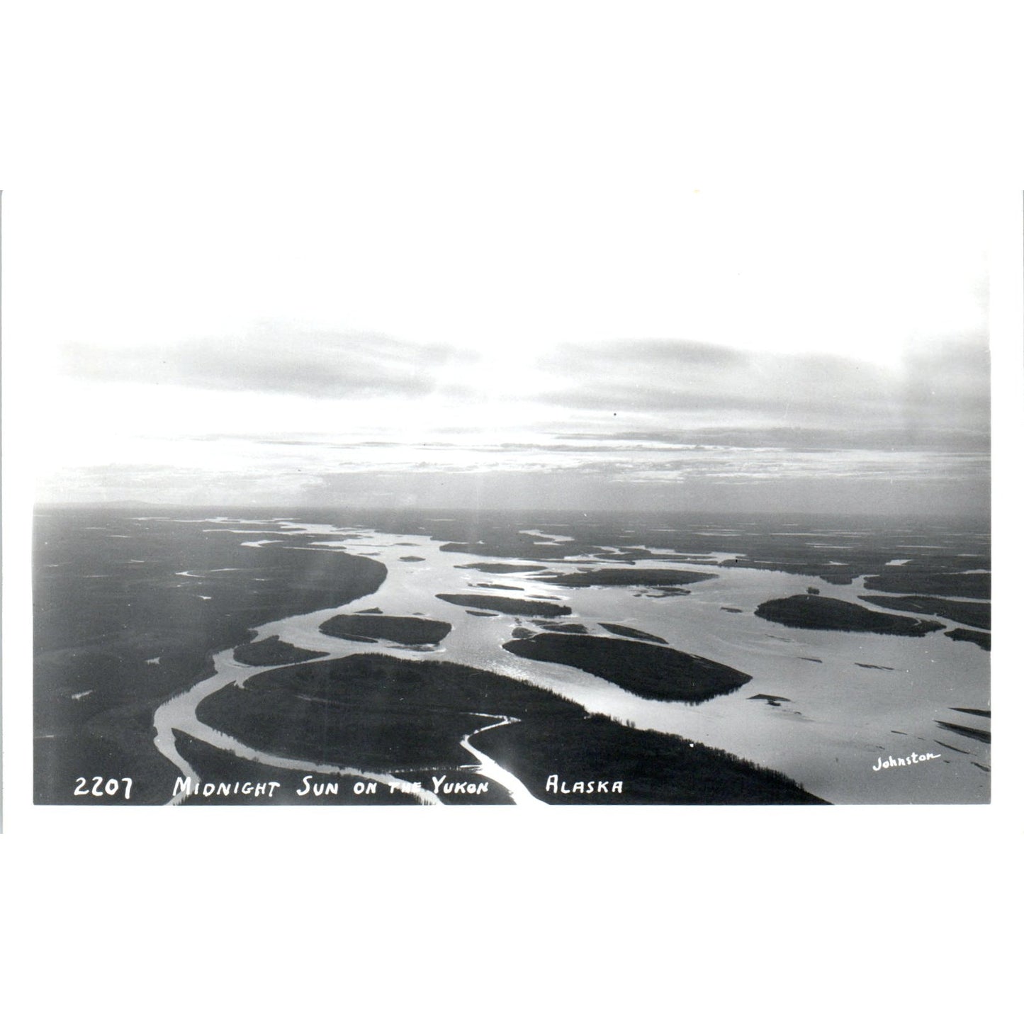 Midnight Sun on the Yukon Alaska RPPC Original Postcard P2-6