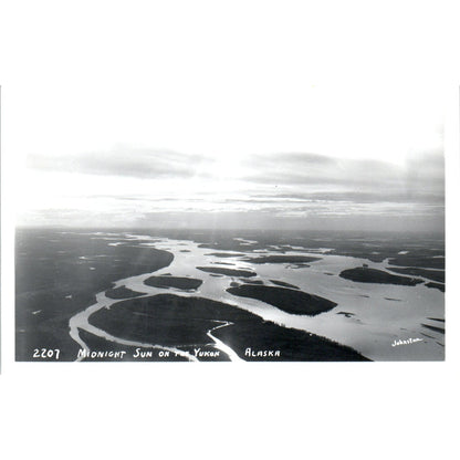 Midnight Sun on the Yukon Alaska RPPC Original Postcard P2-6