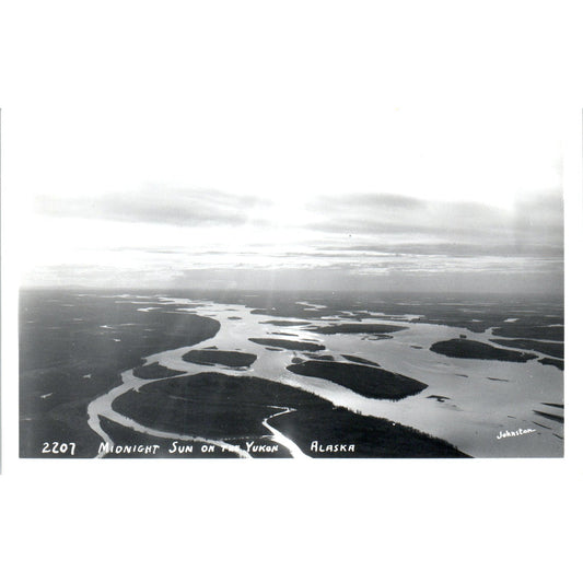 Midnight Sun on the Yukon Alaska RPPC Original Postcard P2-6