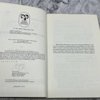 The Complete VLF-TR Metal Detector Handbook 1st Ed Signed by Charles Garrett TJ6