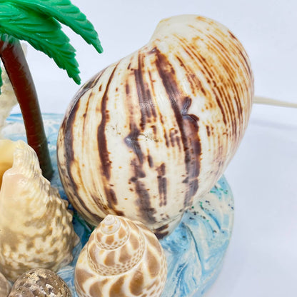 Vintage Seashell Art Beach Ocean Light Tested Working 7” TE7