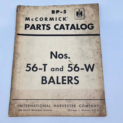 1958 McCormick BP-5 Parts Catalog Nos. 56-T and 56-W Balers TF8
