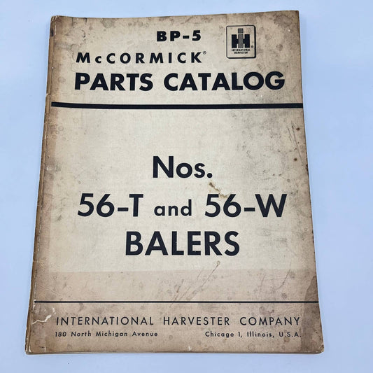 1958 McCormick BP-5 Parts Catalog Nos. 56-T and 56-W Balers TF8