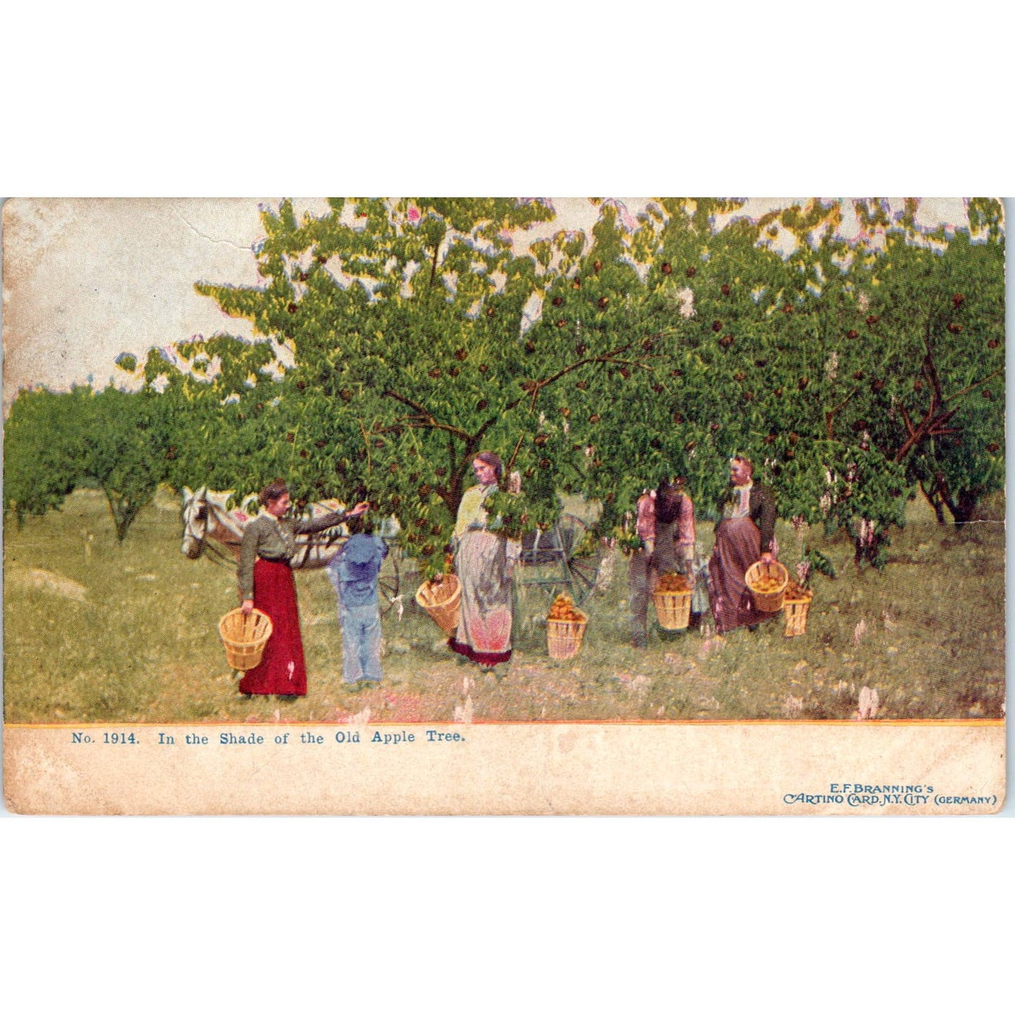 In The Shade of the Old Apple Tree 1907 - Original Postcard TJ7-RP1