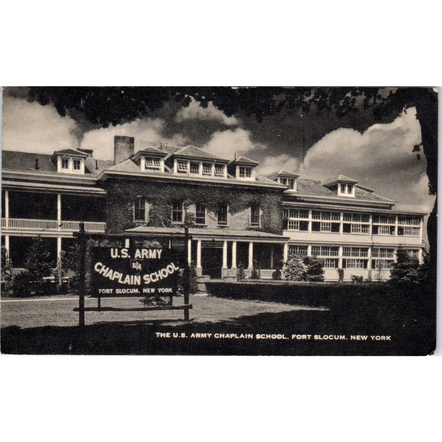 Army Chaplain School Fort Slocum New York - Original RPPC Postcard TJ7-RP1
