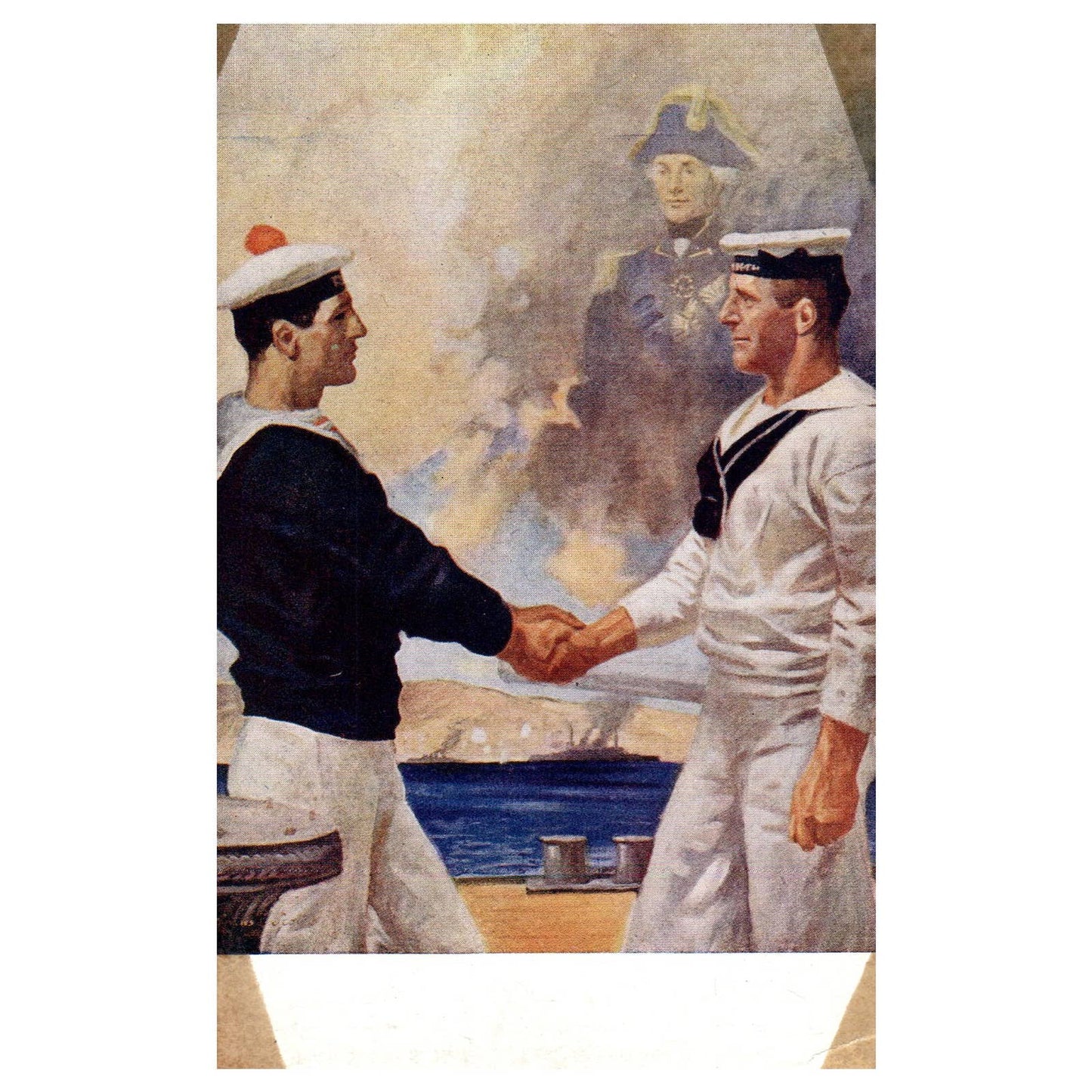 Sailor Handshake Brother in Arms - Original Postcard TJ8-5