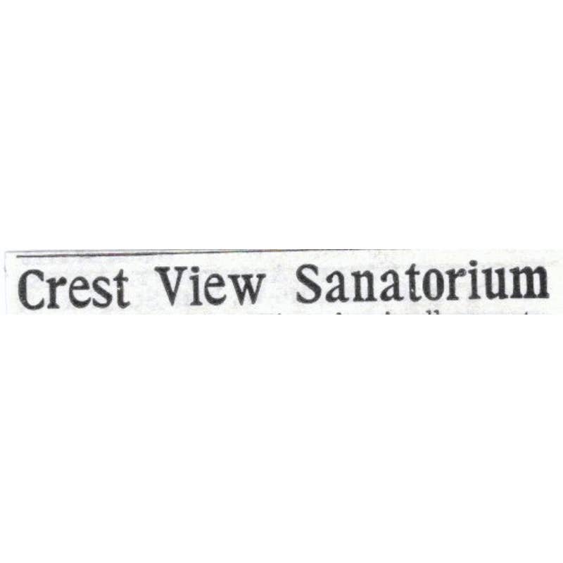 Crest View Sanatorium Greenwich CT H.M. Hitchcock - 1903 Original Ad TJ7-S9