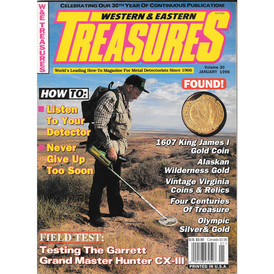 Western and Eastern Treasures Magazine Jan 1996 Vol. 30 Metal Detecting Gold M1