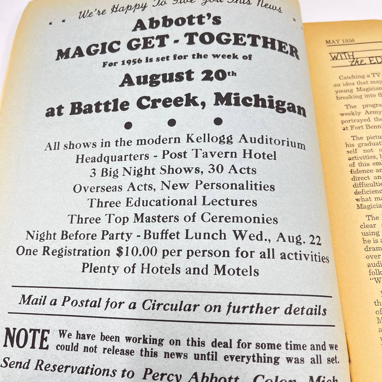 1956 May - Tops Magazine of Magic - Tricks Magicians TF7