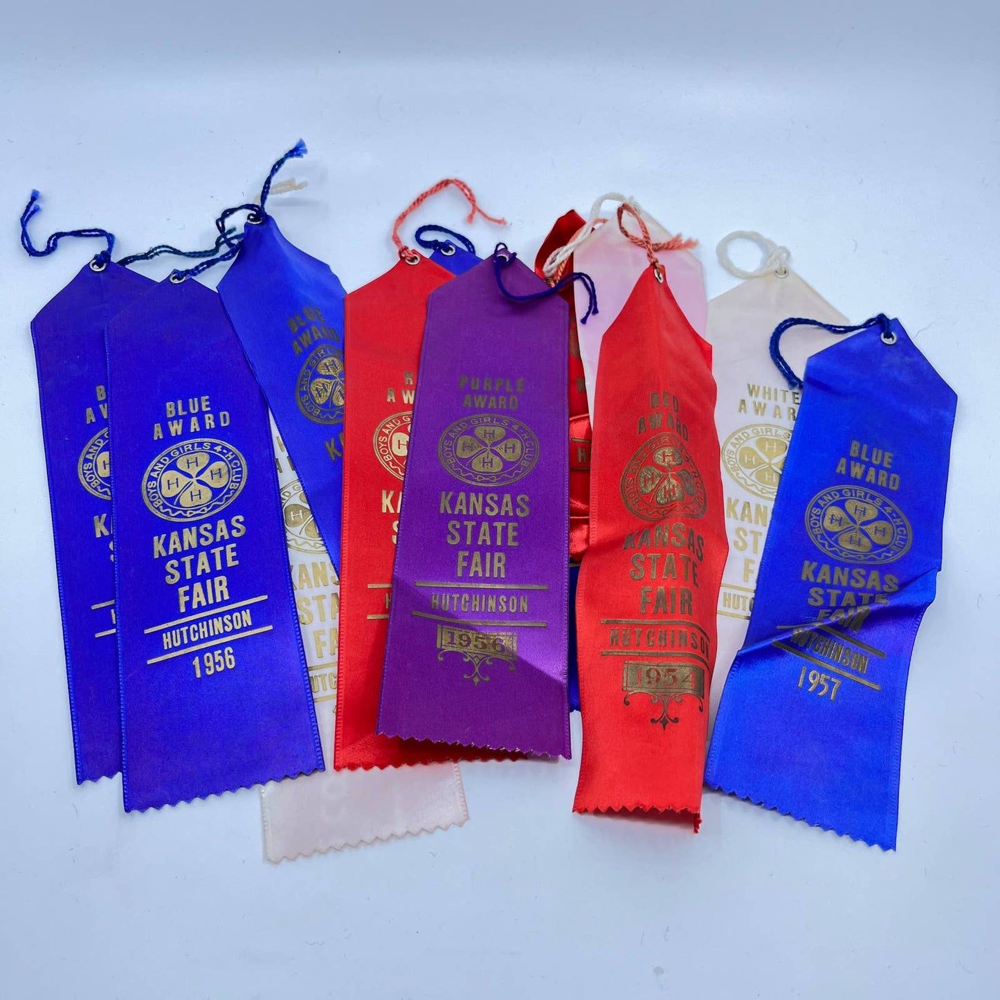 1950s Lot of Prize Ribbons Kansas State Fair 4-H Fair Hutchinson Kansas TA3-4