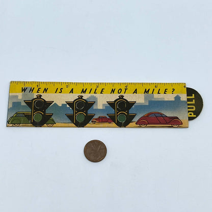 1940s Shell Oil Sliding Ruler Advertisement “When is a Mile Not a Mile” SC6