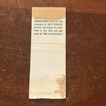 Fly TWA Airlines PARIS Advertising Matchbook Cover MM9-3