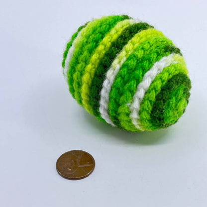 1970s Green Earth Tone Crocheted Easter Egg TE7