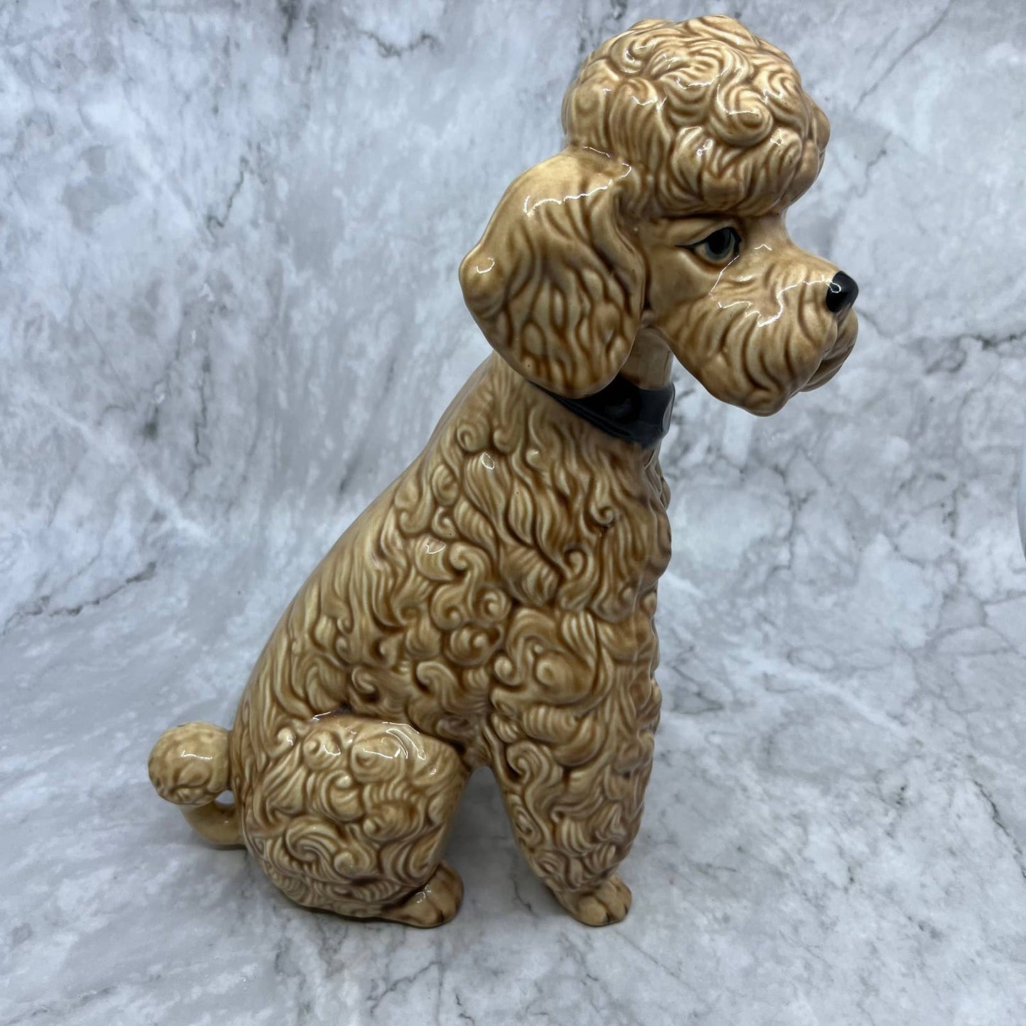 Vintage Ceramic Poodle Dog Sculpture 11” Brown Ceramica De Cuernavaca TJ2