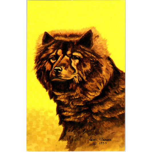 Lewis H. Larsen 1953 The Chow Chow Dog Painting Original Postcard TK1-27-2