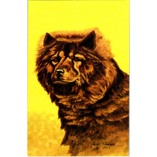 Lewis H. Larsen 1953 The Chow Chow Dog Painting Original Postcard P1-12-2